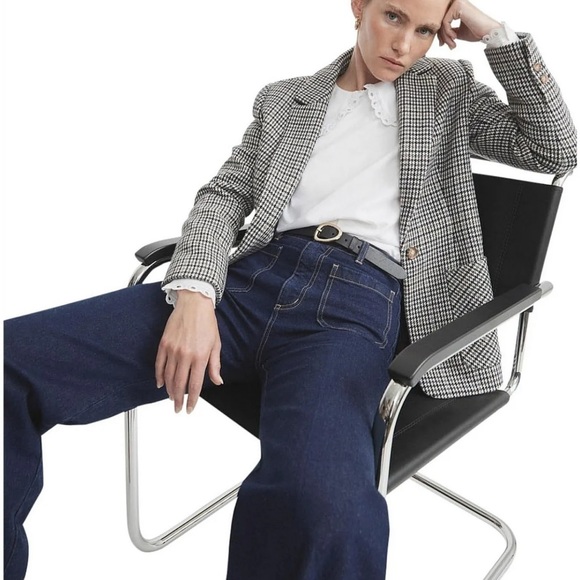 WITCHERY - houndstooth tort khaki fully lined jacket. - Picture 8 of 9